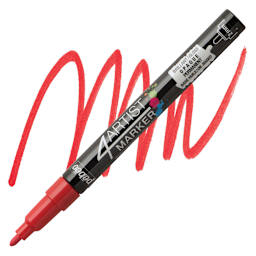 Pebeo 4Artist Marker - Red, 2 mm marker and swatch