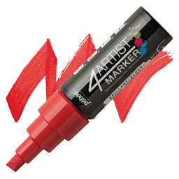Pebeo 4Artist Marker - Red, 8 mm marker and swatch