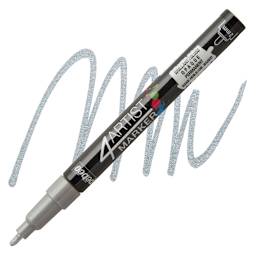Pebeo 4Artist Marker - Silver, 2 mm marker and swatch
