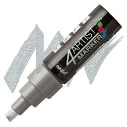 Pebeo 4Artist Marker - Silver, 8 mm marker and swatch