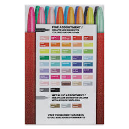 Sharpie The Ultimate Collection Markers - Set of 72, color chart on the side of the packaging