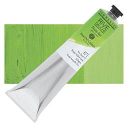Sennelier Rive Gauche Artists Oil Color - Bright Yellow Green, 200 ml tube and swatch