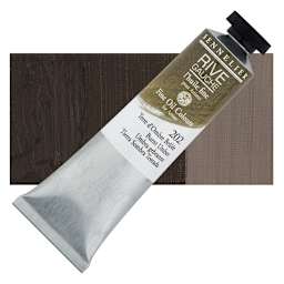 Sennelier Rive Gauche Artists Oil Color - Burnt Umber, 40 ml tube and swatch