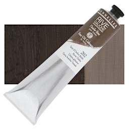 Sennelier Rive Gauche Artists Oil Color - Burnt Umber, 200 ml tube and swatch