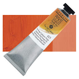 Sennelier Rive Gauche Artists Oil Color - Cadmium Red Orange Hue, 40 ml tube and swatch