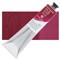 Sennelier Rive Gauche Artists Oil Color - Cadmium Red Deep Hue, 200 ml tube and swatch