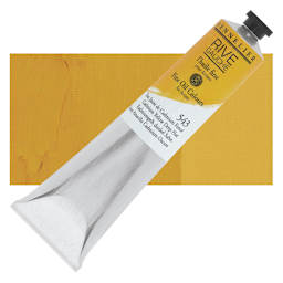 Sennelier Rive Gauche Artists Oil Color -  Camdium Yellow Deep Hue, 200 ml tube and swatch