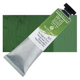 Sennelier Rive Gauche Artists Oil Color - Chrome Oxide Green, 40 ml tube and swatch