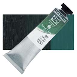 Sennelier Rive Gauche Artists Oil Color - Forest Green, 40 ml tube and swatch