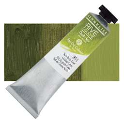 Sennelier Rive Gauche Artists Oil Color - Golden Green, 40 ml tube and swatch