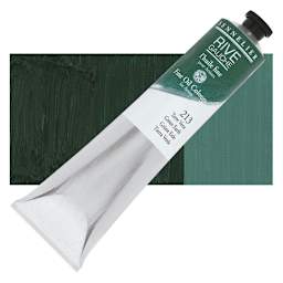 Sennelier Rive Gauche Artists Oil Color - Green Earth, 200 ml tube and swatch