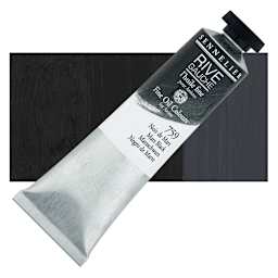 Sennelier Rive Gauche Artists Oil Color - Mars Black, 40 ml tube and swatch