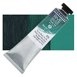 Sennelier Rive Gauche Artists Oil Color - Phthalo Green Blue Shade, 40 ml tube and swatch