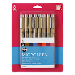Sakura Pigma Micron PN Pens - Set of 8, front of packaging
