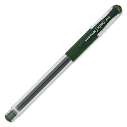 Uni-Ball Signo DX Gel Pen - Green Black, cap on