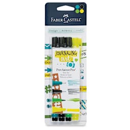 Faber-Castell Pitt Artist Pen Journaling Art Set - Front of blister package showing Pens
