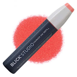 Blick Studio Marker Refill - Poppy Red, 019, swatch and refill
