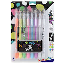 Pentel Milky Pop Pens - Set of 8, Assorted Colors, front of the packaging
