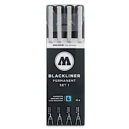 Molotow Blackliner Pens and Sets - Set 1, Set of 4 (Outside of Packaging)