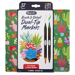 Crayola Brush and Detail Dual Ended Markers, front of the packaging