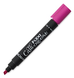 Callicreative Flexi Tip Markers - Single Pink Marker shown uncapped at angle
