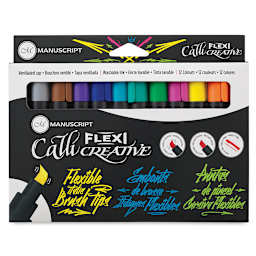 Callicreative Flexi Tip Markers - Front of package of set of 12 Markers
