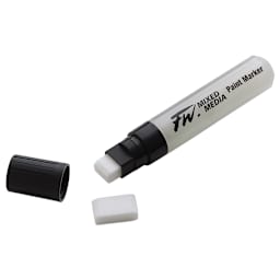 FW Empty Mixed Media Markers and Nibs - 1 uncapped Large Diameter Pens with Flat Nib Tip shown