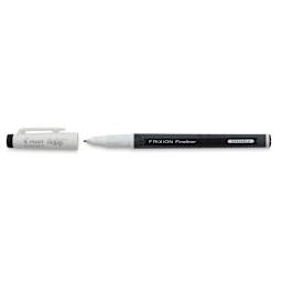 Pilot FriXion Fineliner Erasable Marker Pens - Black pen shown horizontally and uncapped

