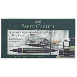 Faber-Castell Albrecht Dürer Watercolor Markers - Grey Tones, Set of 5 (front of package)