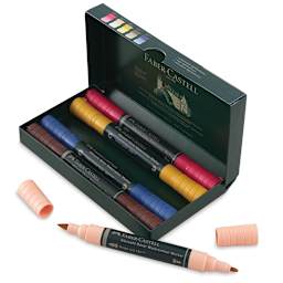 Faber-Castell Albrecht Dürer Watercolor Markers - Portrait Tones, Set of 5 (one marker removed with caps off)