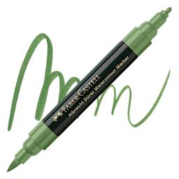 Faber-Castell Albrecht Dürer Watercolor Marker - Permanent Green Olive 167 marker and swatch