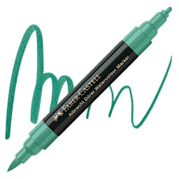 Faber-Castell Albrecht Dürer Watercolor Marker - Dark Phthalo Green 264 marker and swatch