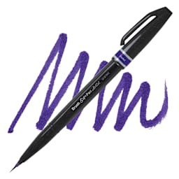 Pentel Arts Micro Brush Tip Sign Pen - Violet pen and swatch