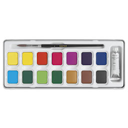 Caran d'Ache Gouache Studio Set - Set of 14 Pans w/White Tube