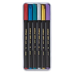 Edding Metallic Markers and Set - Set of 6 shown in open storage tin