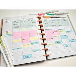 Mildliner Double Ended Creative Markers - 5 pc Set of Fluorescent Colors shown on Calendar
