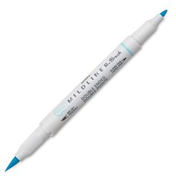 Zebra Mildliner Double Ended Brush Pen - Blue, caps off