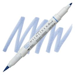 Zebra Mildliner Double Ended Brush Pen - Dark Blue, swatch and pen