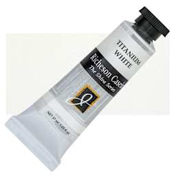 Richeson Casein Paint the Shiva Series - Titanium White, 37 ml tube and swatch