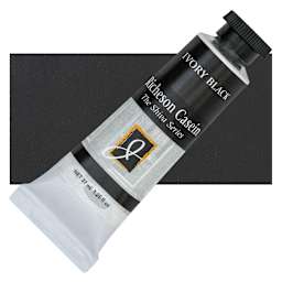 Richeson Casein Paint the Shiva Series - Ivory Black, 37 ml tube and swatch