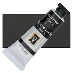Richeson Casein Paint the Shiva Series - Halftone Black, 37 ml tube and swatch