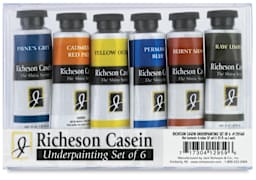 Richeson Casein Paint The Shiva Series - front view of Package of Underpainting Set of 6 colors