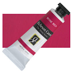 Richeson Casein Paint the Shiva Series - Rose Red, 37 ml Tube and swatch