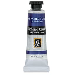 Richeson Casein Paint the Shiva Series - Shiva Blue Deep (Phthalo), 37 ml tube