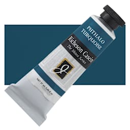 Richeson Casein Paint the Shiva Series - Phthalo Turquoise, 37 ml tube and swatch