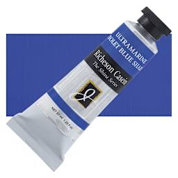 Richeson Casein Paint the Shiva Series - Ultramarine Violet (Blue Shade), 37 ml tube and swatch