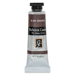 Richeson Casein Paint the Shiva Series - Raw Umber, 37 ml tube back
