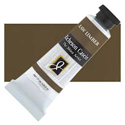 Richeson Casein Paint the Shiva Series - Raw Umber, 37 ml tube and swatch