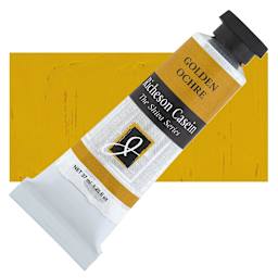 Richeson Casein Paint the Shiva Series - Golden Ochre, 37 ml tube and swatch