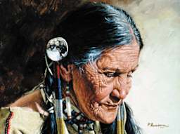 Painting of Native American woman using Richeson Casein Paint the Shiva Series